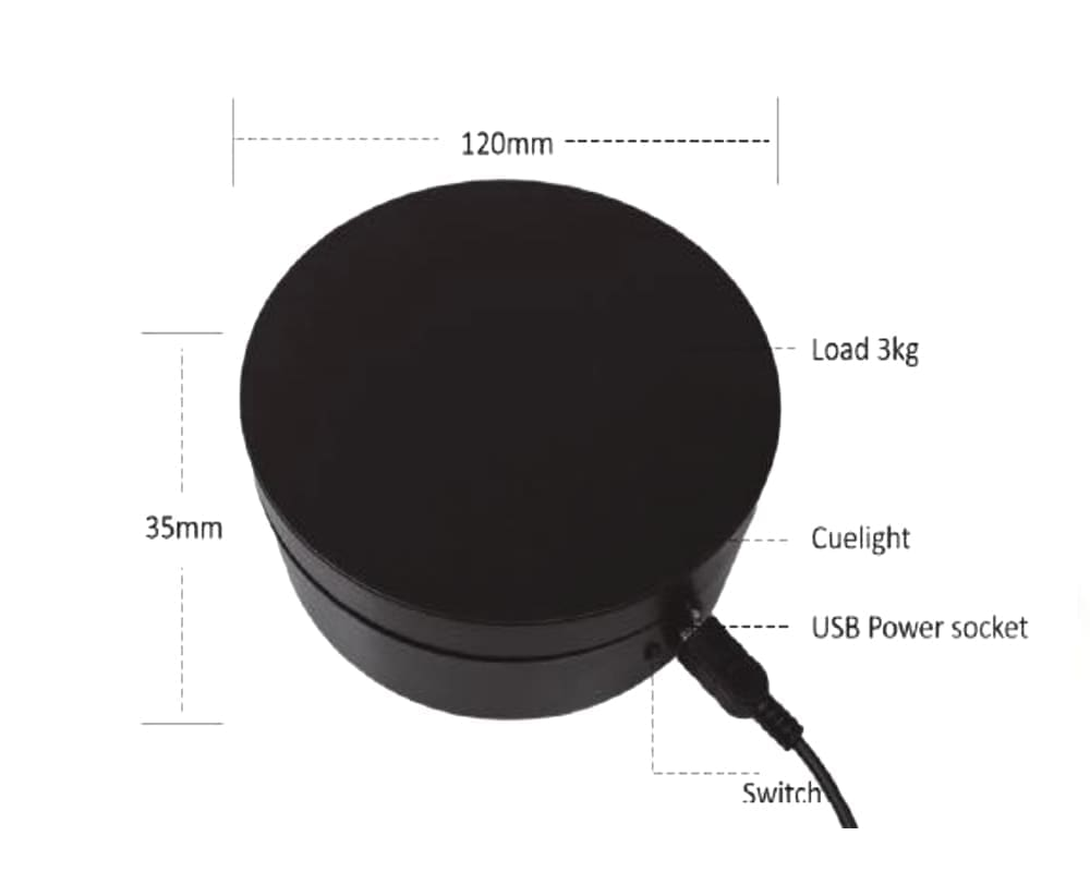 Mini Rotating Display Turntable 4.75" USB/Battery Powered | 360° Collector Display Stand