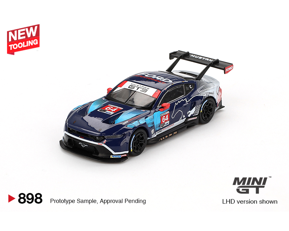 Mini GT 1:64 Ford Mustang GT3 #64 Ford Multimatic Motorsports 2024 IMSA Daytona 24Hr Diecast Race Car Model