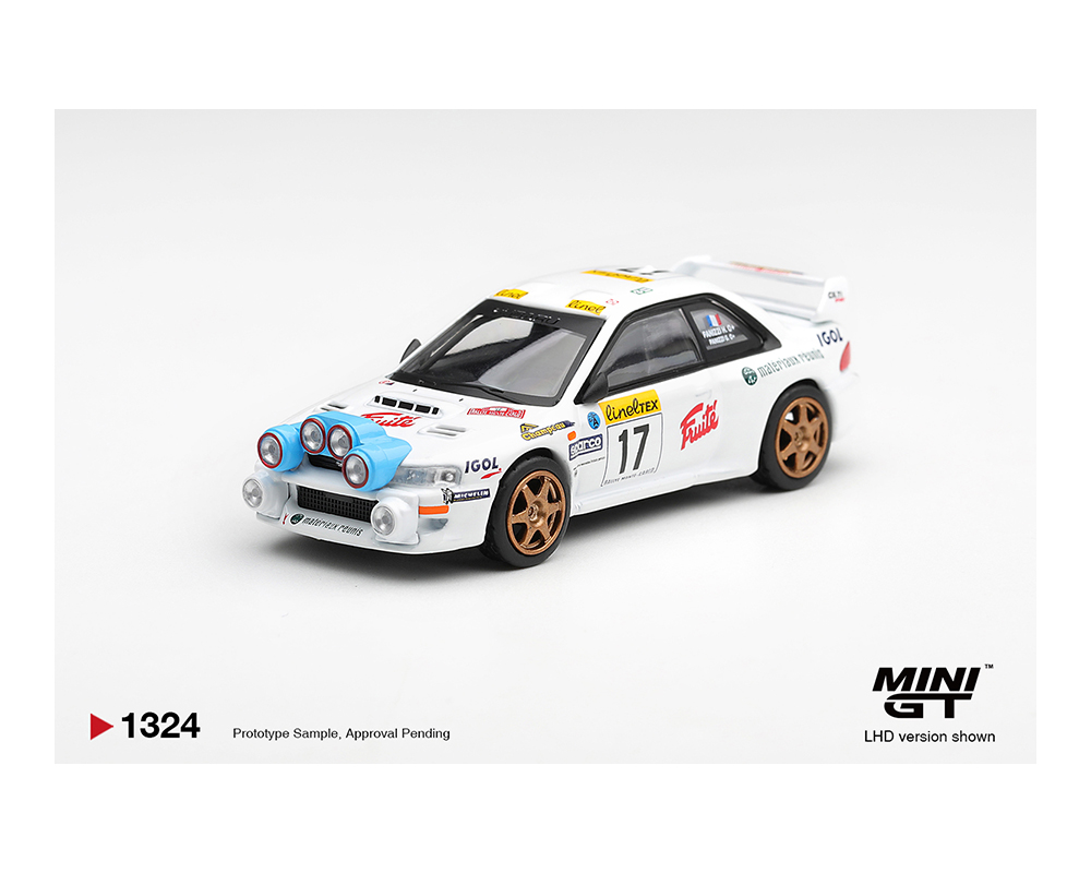 Preorder - Mini GT 1:64 Subaru Impreza WRC98 #17 1999 Rally Monte-Carlo White WRC Rally Car Limited Edition Diecast Scale Model MGT01324-BL