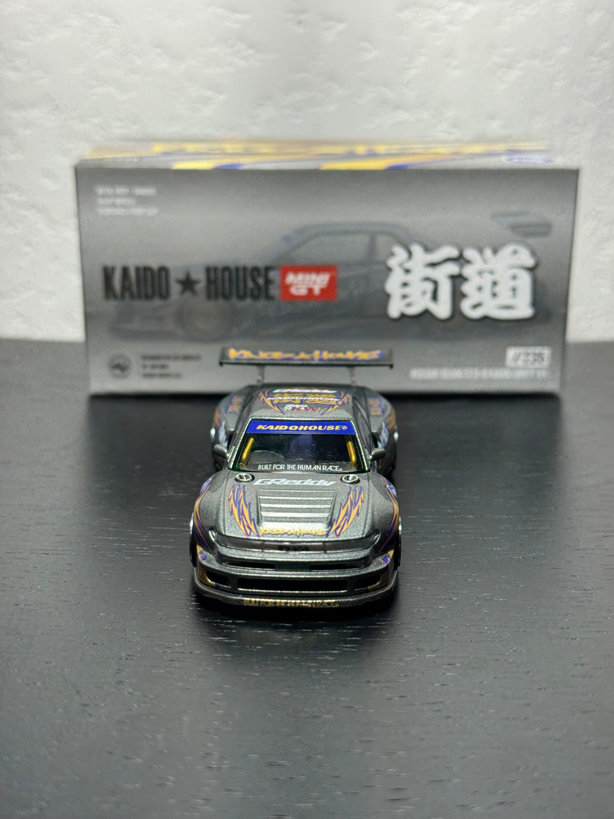 Kaido House x Mini GT 1:64 Nissan Silvia S13-R Kaido Drift V1 Greddy Gunmetal Gray Diecast Scale Model KHMG235 Sealed