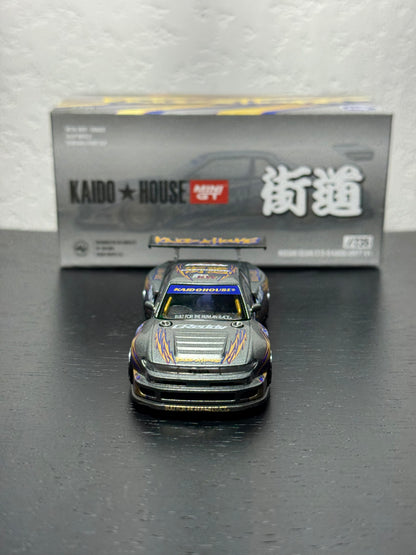 Kaido House x Mini GT 1:64 Nissan Silvia S13-R Kaido Drift V1 Greddy Gunmetal Gray Diecast Scale Model KHMG235 Sealed