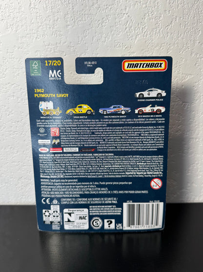 Matchbox Collectors 1962 Plymouth Savoy Blue #17 MB1238 1:64