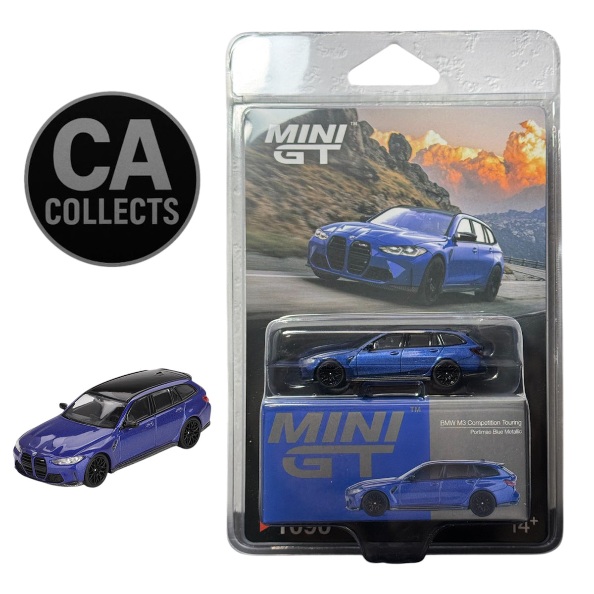 Mini GT 1:64 BMW M3 Competition Touring Portimao Blue Metallic Diecast Scale Model MGT01090