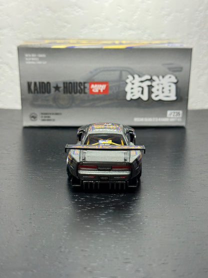 Kaido House x Mini GT 1:64 Nissan Silvia S13-R Kaido Drift V1 Greddy Gunmetal Gray Diecast Scale Model KHMG235 Sealed