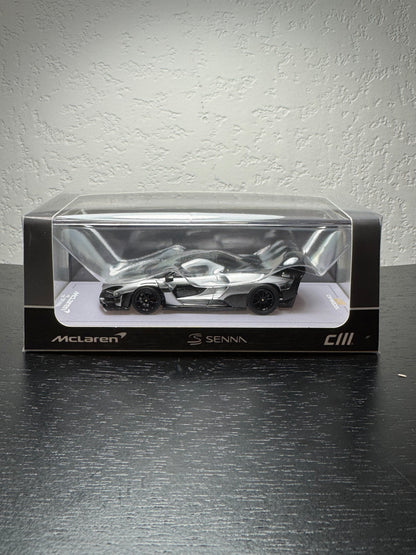 CM Model 1:64 McLaren Senna GTR Metallic Silver Gray Diecast Scale Model CM64-SennaGTR-11