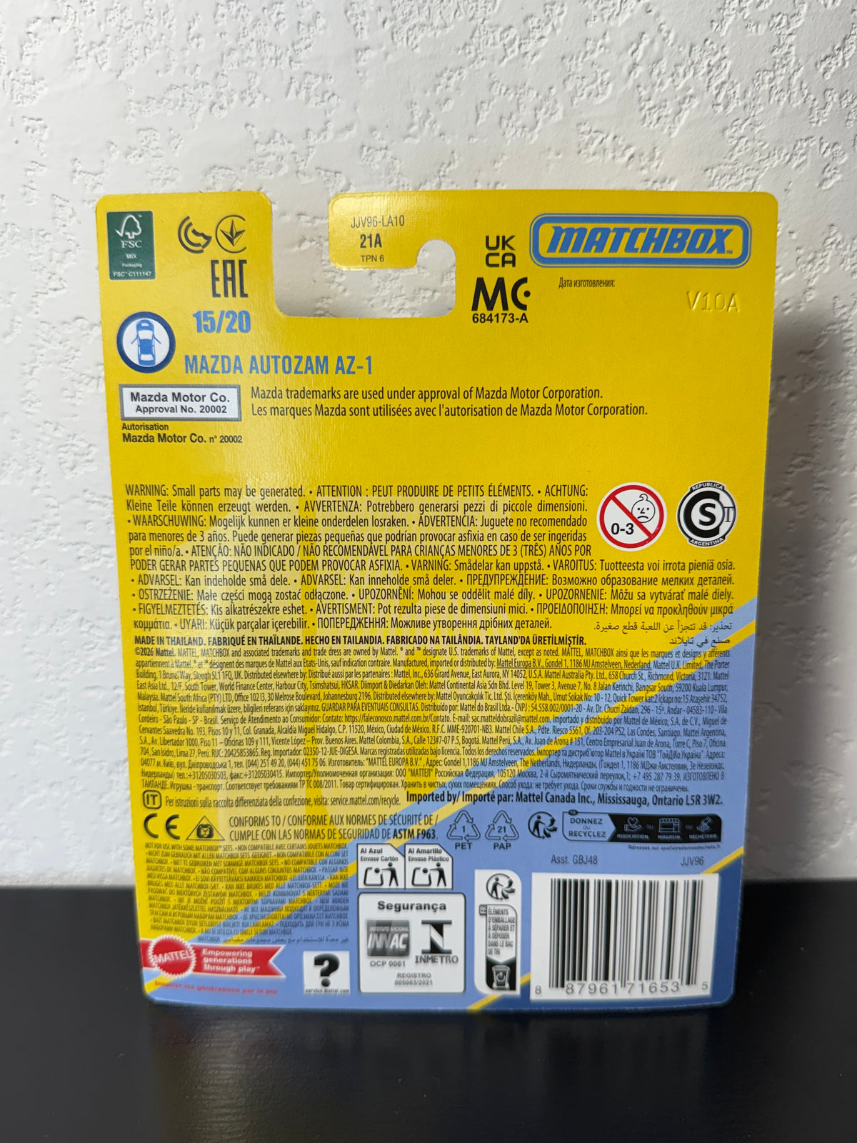 Matchbox Collectors Mazda Autozam AZ-1 Mazdaspeed Silver #15 MB1623 1:64