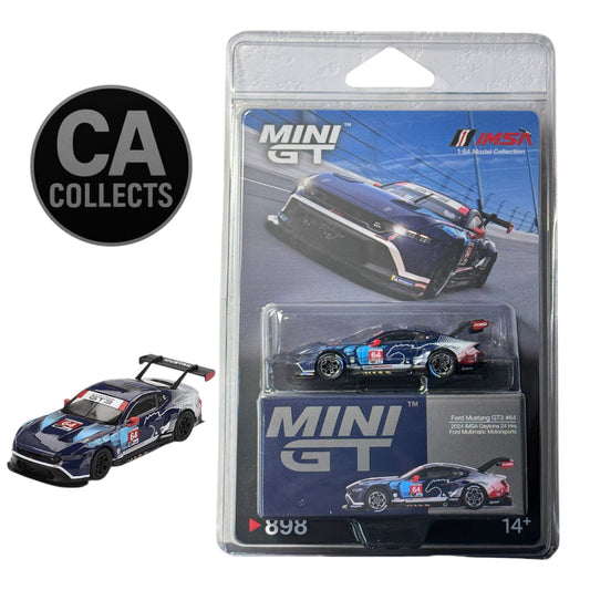Mini GT 1:64 Ford Mustang GT3 #64 Ford Multimatic Motorsports 2024 IMSA Daytona 24Hr Diecast Race Car Model