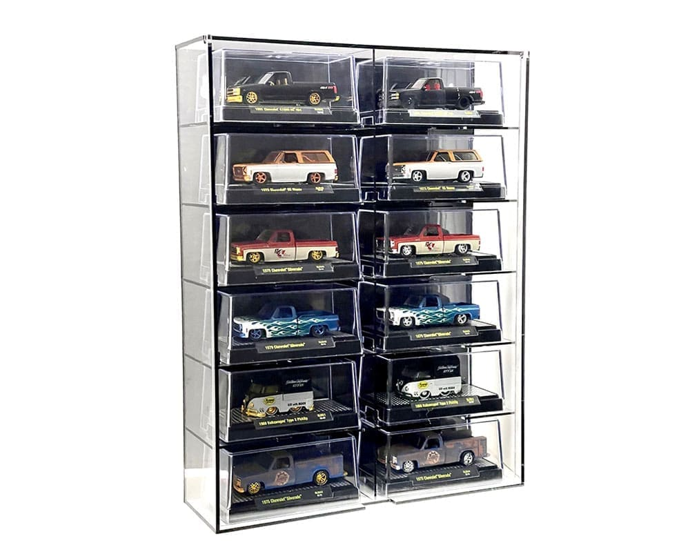 MiJo Exclusives MJ10012BK 1:64 Wall Mount Display Case | 12 Car Collector Display Black
