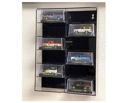 MiJo Exclusives MJ10012BK 1:64 Wall Mount Display Case | 12 Car Collector Display Black