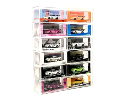 MiJo Exclusives MJ10012 1:64 Wall Mount Display Case | 12 Car Collector Display Clear