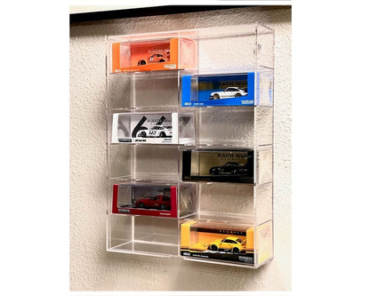 MiJo Exclusives MJ10012 1:64 Wall Mount Display Case | 12 Car Collector Display Clear