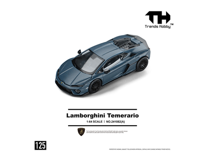 Trends Hobby 1:64 Lamborghini Temerario Matte Blue Diecast Scale Model 241082-A - Preorder