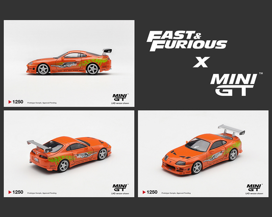 Mini GT 1:64 Fast and Furious Toyota Supra BOMEX Brian O'Conner Limited Edition Diecast Scale Model MGT01250 - Preorder