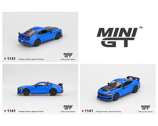 Mini GT 1:64 Ford Mustang Dark Horse 2024 Grabber Blue Diecast Scale Model MGT01141 - Preorder