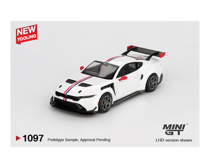 Mini GT 1:64 Ford Mustang GTD Spirit of America White Diecast Scale Model MGT01097 - Preorder