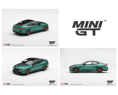 Preorder - Mini GT 1:64 BMW M4 CS Frozen Isle of Man Green Metallic Limited Edition Diecast Scale Model MGT01328-BL