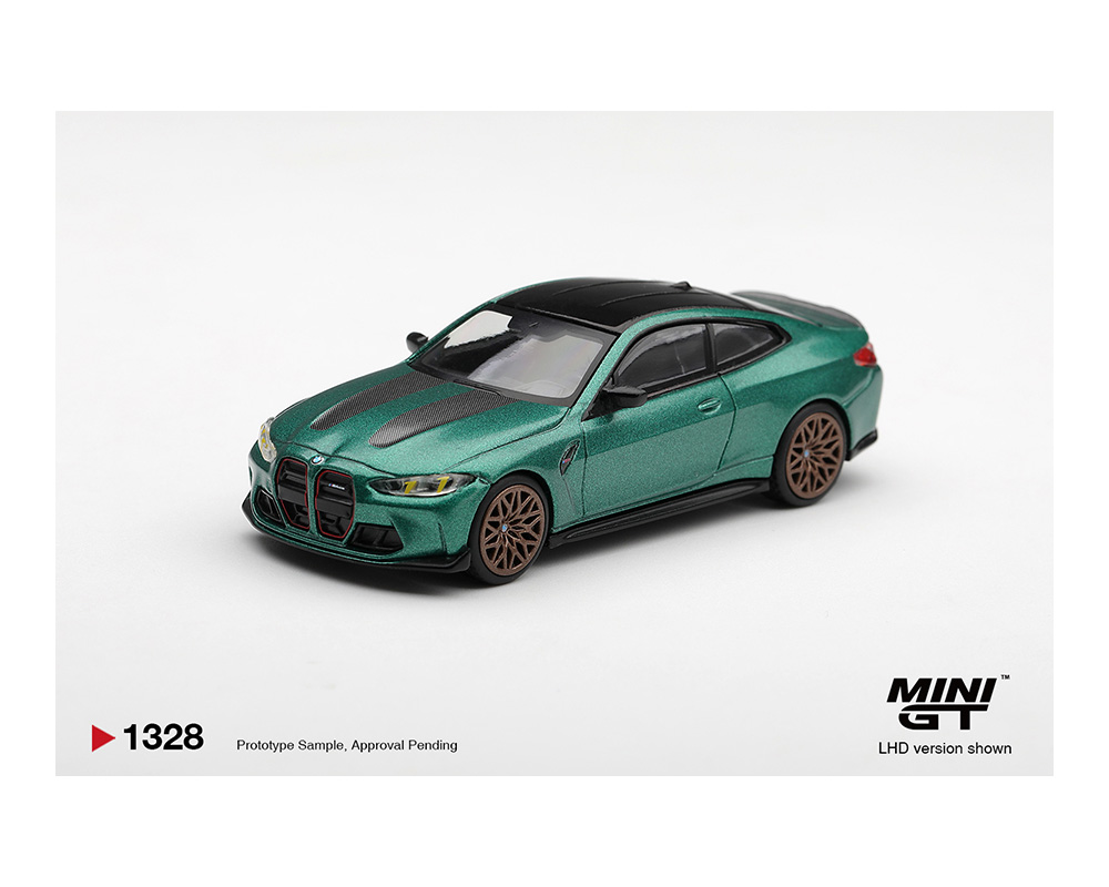 Preorder - Mini GT 1:64 BMW M4 CS Frozen Isle of Man Green Metallic Limited Edition Diecast Scale Model MGT01328-BL
