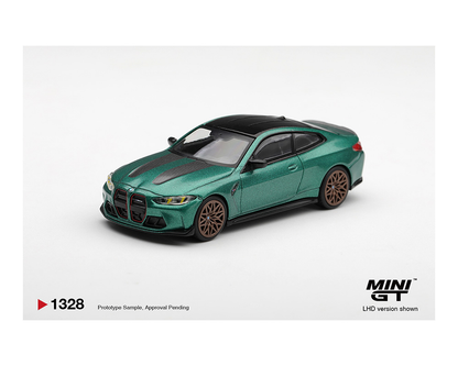 Preorder - Mini GT 1:64 BMW M4 CS Frozen Isle of Man Green Metallic Limited Edition Diecast Scale Model MGT01328-BL