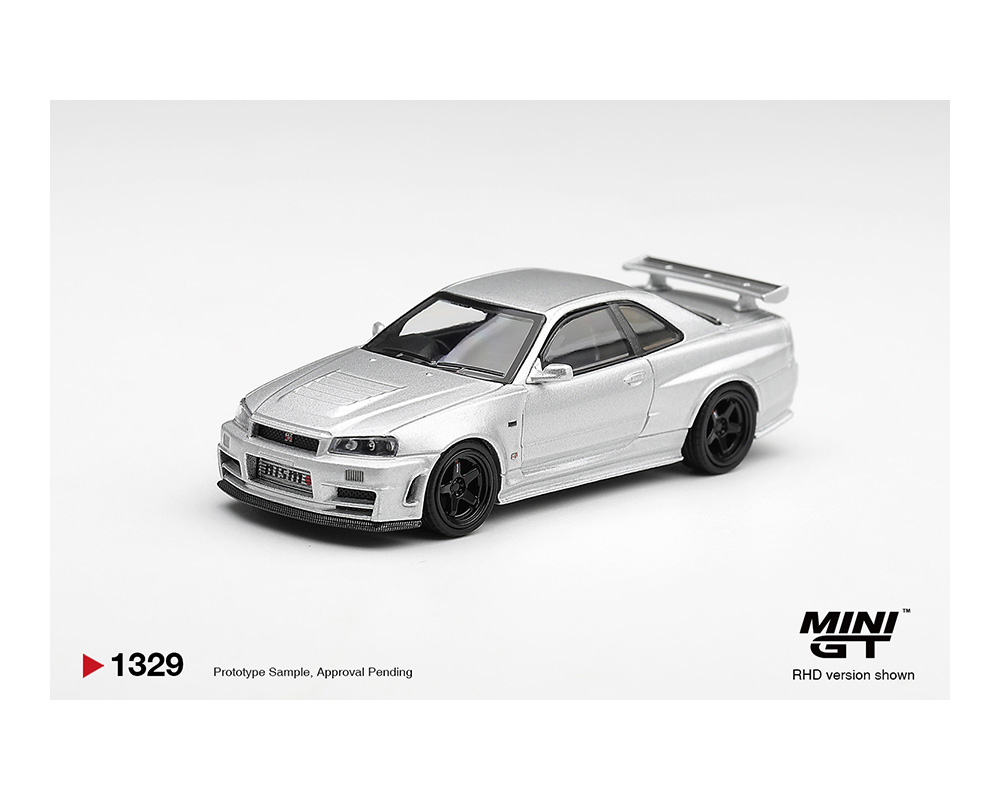 Preorder - Mini GT 1:64 Nissan NISMO R34 GT-R Z-Tune Silver JDM Limited Edition Diecast Scale Model MGT01329-BL