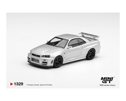 Preorder - Mini GT 1:64 Nissan NISMO R34 GT-R Z-Tune Silver JDM Limited Edition Diecast Scale Model MGT01329-BL