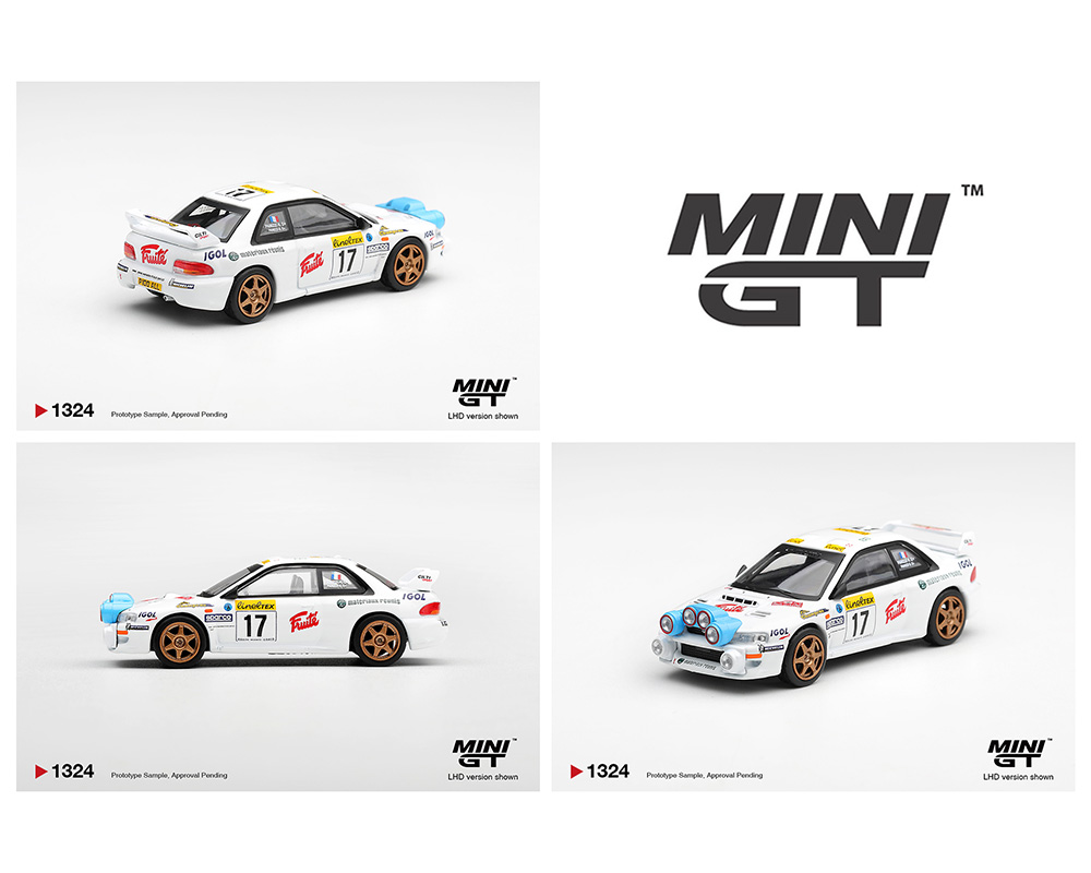 Preorder - Mini GT 1:64 Subaru Impreza WRC98 #17 1999 Rally Monte-Carlo White WRC Rally Car Limited Edition Diecast Scale Model MGT01324-BL